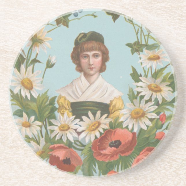 Posavasos Kitschy Retro German Valentine's Card, 1884 (Frente)