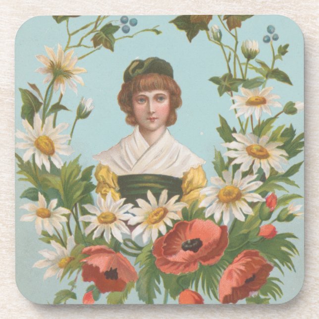 Posavasos Kitschy Retro German Valentine's Card, 1884 (Frente)
