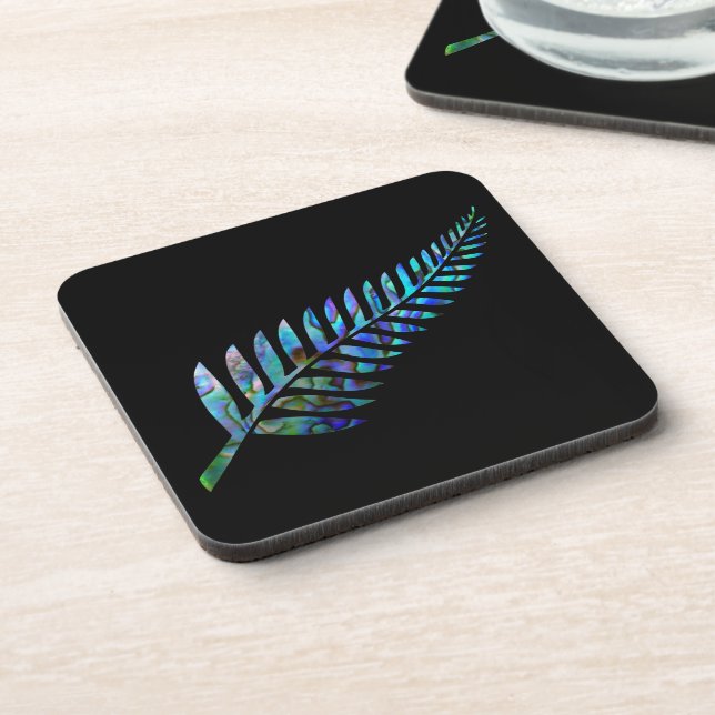 POSAVASOS KIWI NUEVA ZELANDIA FERN PAUA STONE COASTER (Lado Izquierdo)