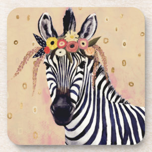 Posavasos Klimt Zebra   Adornadas En Flores