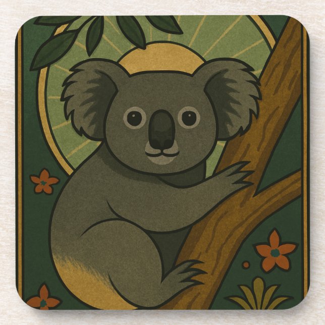 Posavasos Koala ornamental en Mandala Botánica (Frente)