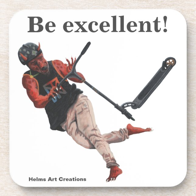 Posavasos Kobold Kick Scooter Trick Fantasy Plastic Coasters (Frente)
