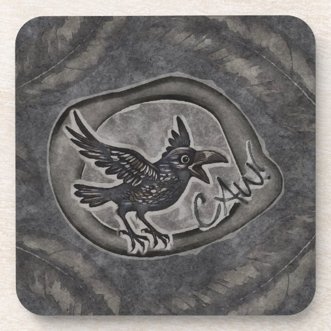 Posavasos Krähe Crow Rabe ruft CAW! (Frente)