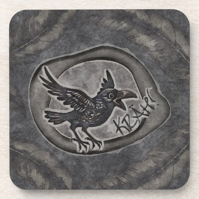 Posavasos Krähe Crow Rabe ruft KRÄH! (Frente)