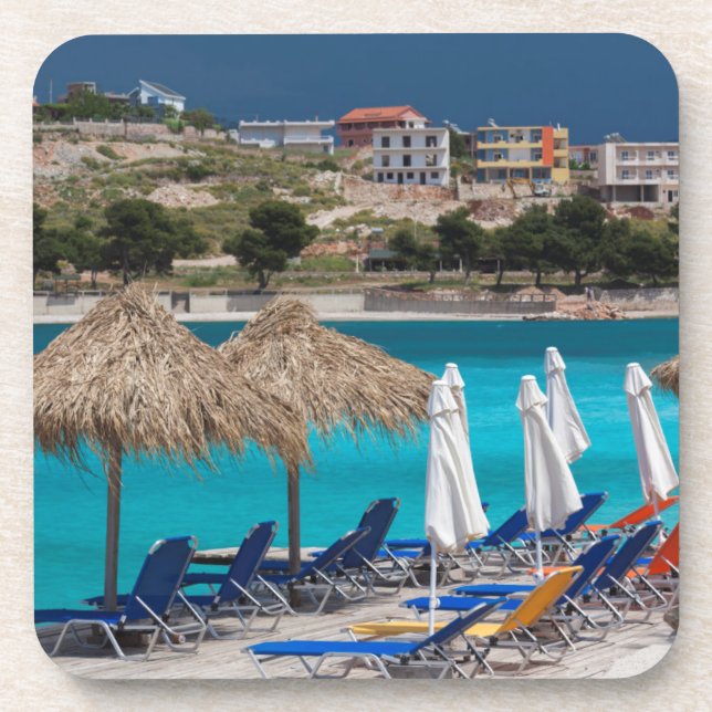 Posavasos Ksamil, ciudad frente a la playa (Frente)