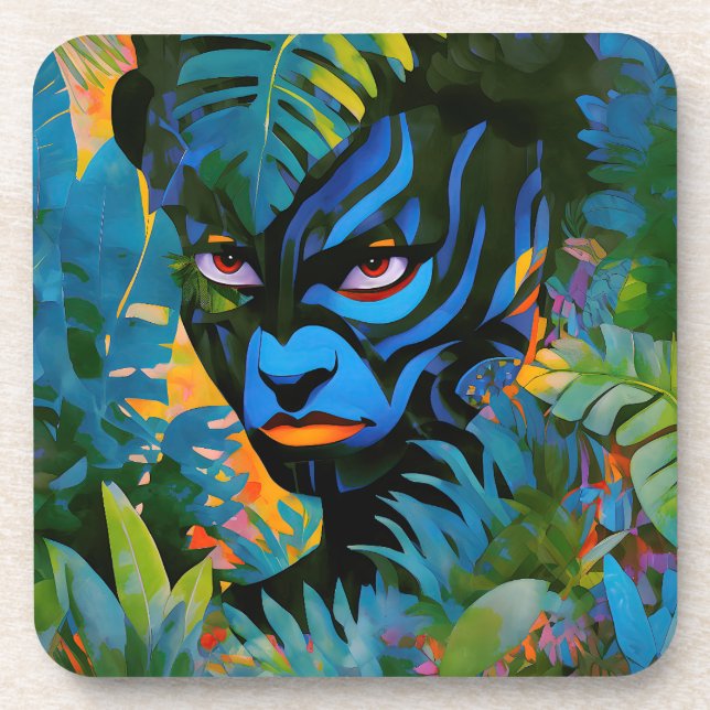 Posavasos "Kuiráya" - Hoja pintada - Mujeres En La Amazonía (Frente)