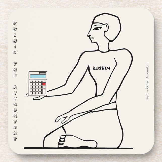 Posavasos "Kushim el contable: Primera persona conocida con  (Frente)
