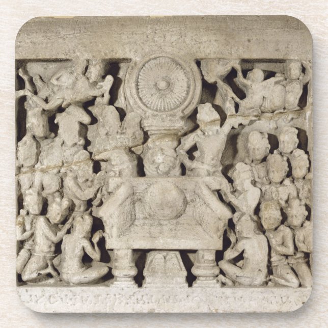 Posavasos La adoración de los símbolos budistas, Amaravati (Frente)