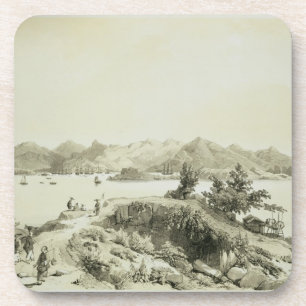 Posavasos La bahía y la isla de Hong Kong, platean 4 de 'Sk