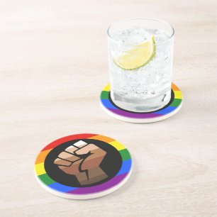 Posavasos La bandera de color de gente queer de SlipperyJoe'