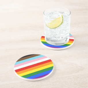 Posavasos La bandera del orgullo de once franjas de Slippery
