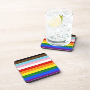 Posavasos La bandera del orgullo de once franjas de Slippery