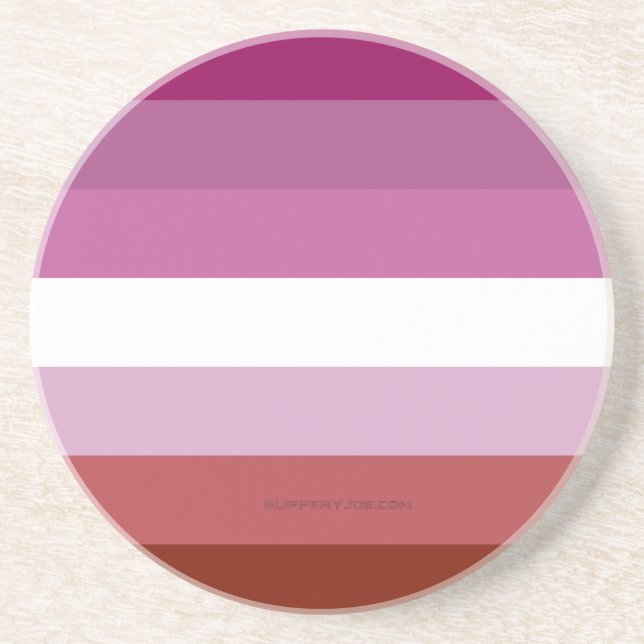 Posavasos La bandera del Orgullo Lésbico de SlipperyJoe es u (Frente)