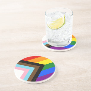 Posavasos La bandera del orgullo progresista de SlipperyJoe'