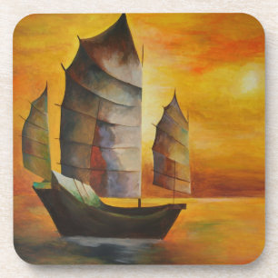 Posavasos La basura china en ocre y amarillo