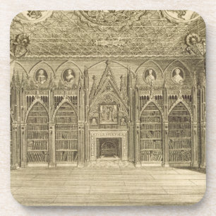 Posavasos La biblioteca, grabada por Godfrey, de 'Descriptio