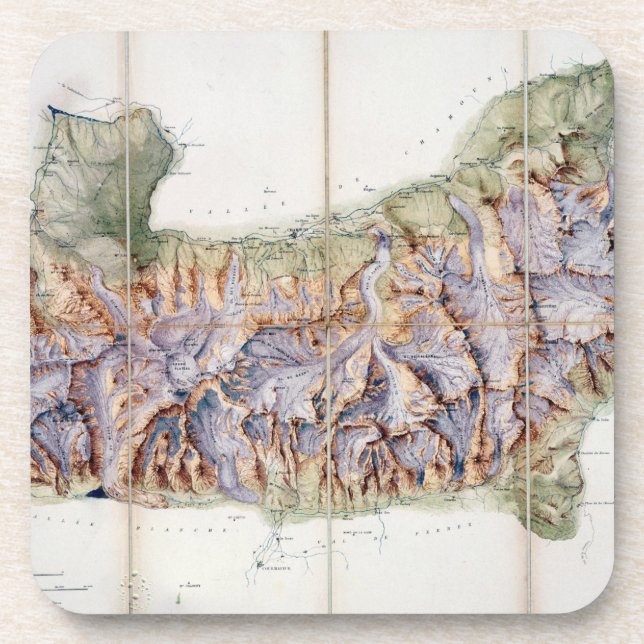 Posavasos La cadena de Mont Blanc, de una encuesta real (Frente)