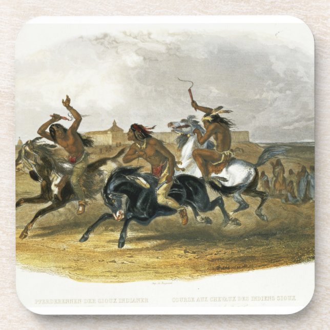 Posavasos La carrera de caballos de los indios de Siux (Frente)