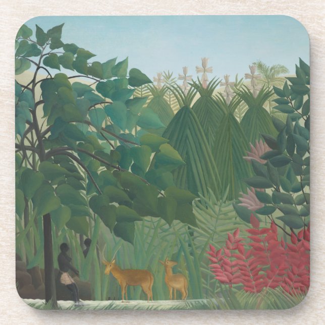 Posavasos La cascada de Henri Rousseau, Bella Artes de la ép (Frente)
