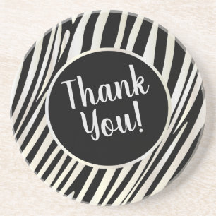 Posavasos La cebra raya negro y diseño de moda del modelo d