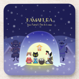 Posavasos La celebración de nieve de Edo-Neko