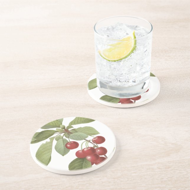 Posavasos La cereza real de Redoutés (Lado)