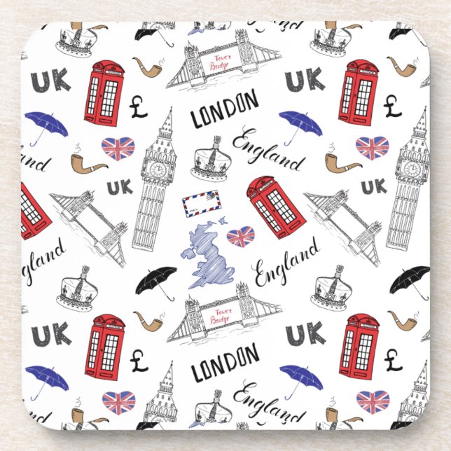 Posavasos La ciudad de Londres Doodles el modelo (Frente)