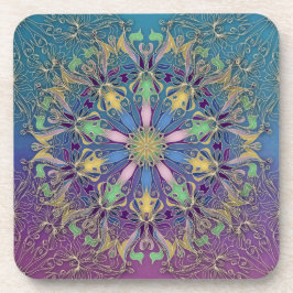 Posavasos La colorida montaña dura de plástico Mandala