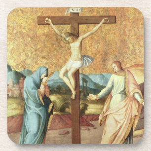 Posavasos La crucifixión con la Virgen y St John el Ev