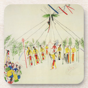 Posavasos La danza de Sun del Shoshone (pigmento en la