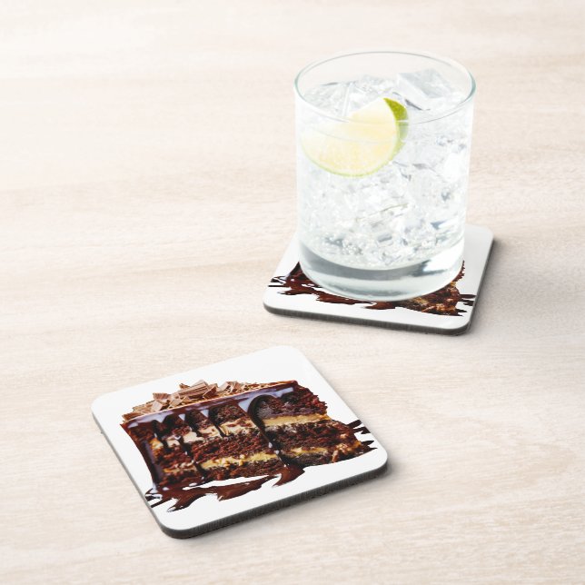 Posavasos La decadencia del pastel de chocolate puro de Slip (Lado Derecho)