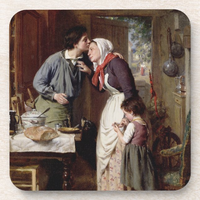Posavasos La dedicación de un hijo, 1868 (aceite en lona) (Frente)