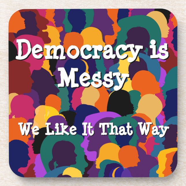 Posavasos La democracia es desordenada  (Frente)
