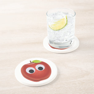 Posavasos La divertida Manzana Roja con los ojos en Google