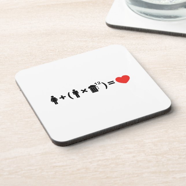 Posavasos La ecuación del amor para los hombres (Lado Izquierdo)
