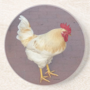 Posavasos La escoria de piedra de gallo blanco de Luci