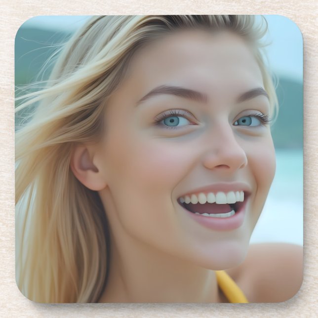 Posavasos La esencia del plástico de serenidad costera (Frente)