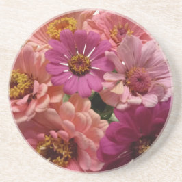 Posavasos La espuma luminosa de Zinnia en tonos rosa y rosa