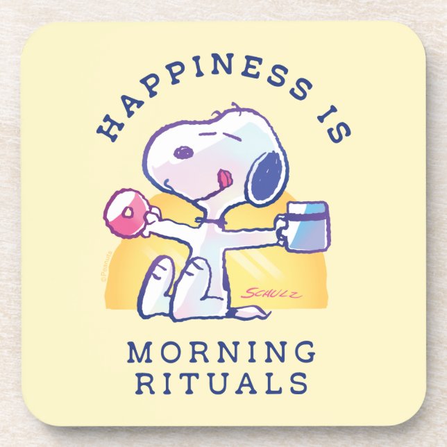 Posavasos La felicidad es rituales matutinos (Frente)