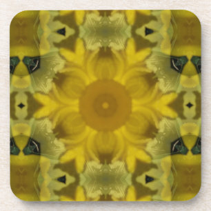 Posavasos La flor del sol estalla dorada