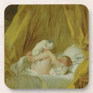 Posavasos "La Gimblette", chica con un perro, c.1770 (aceite