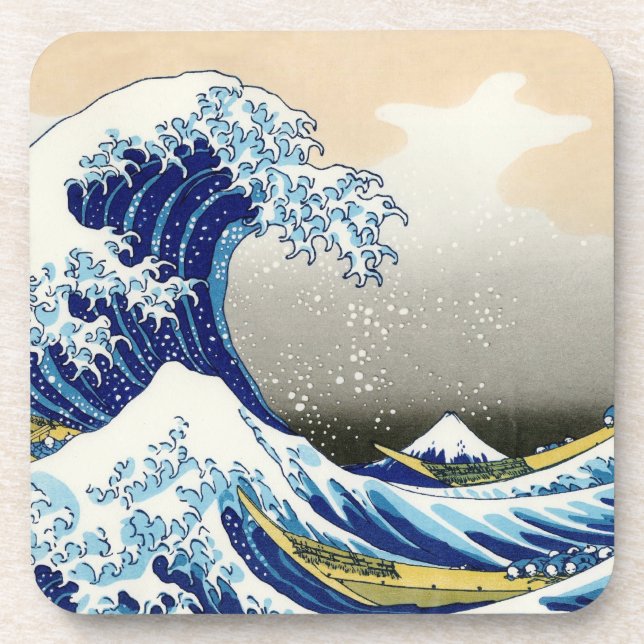 Posavasos La gran ola del Kanagawa Katsushika Hokusai (Frente)