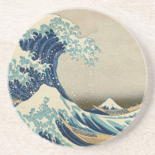 Posavasos La Gran Ola frente a Kanagawa por Arte de Hokusai