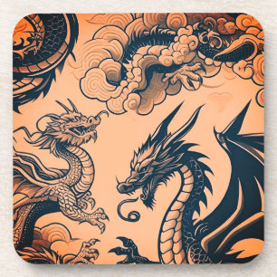 Posavasos La guerra de los dragones Cielos naranjas