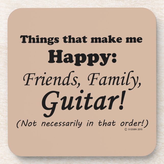 Posavasos La guitarra me hace feliz (Frente)