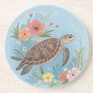 Posavasos La ilustración de una tortuga marina
