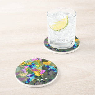 Posavasos La jungla de los pájaros rodados azules indios