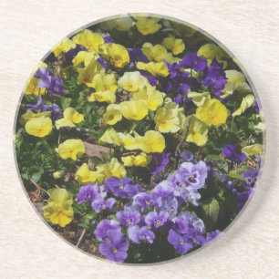 Posavasos La ladera de los Pansies morado y amarillo