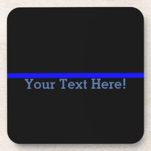 Posavasos La Línea Azul Delgada Simbólica Personaliza Esto