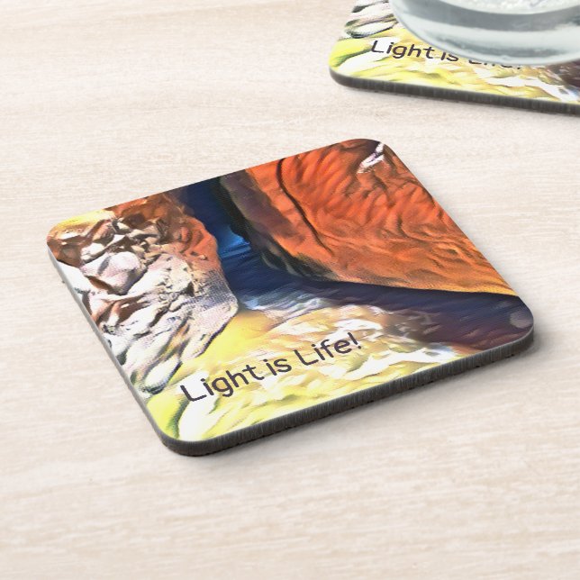 Posavasos La luz es la vida - Cueva de playa al mar (Lado Izquierdo)